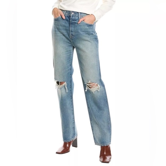 PISTOLA Cassie High-Waisted Straight Leg Jean in Belmont Distressed Wash - 25 - Picture 5 of 10